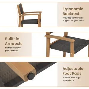 COSTWAY - Set of 2 Stackable Outdoor Wicker Dining Chair