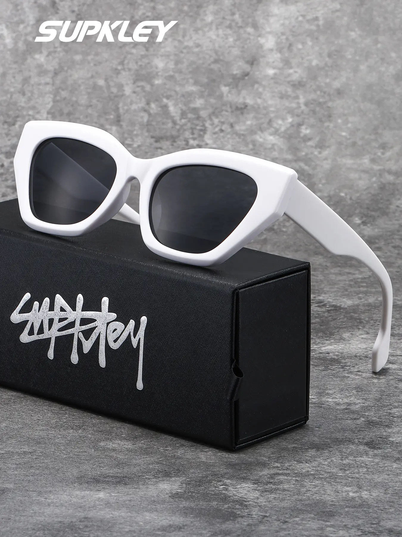 SUPKLEY Brand Upgrade Trendy Streetwear Modern Trendy Sunglasses Original Irregular PC Thick Frame Design Creative Color Combination Shopping Party Street Photography Gift Stylish Shades