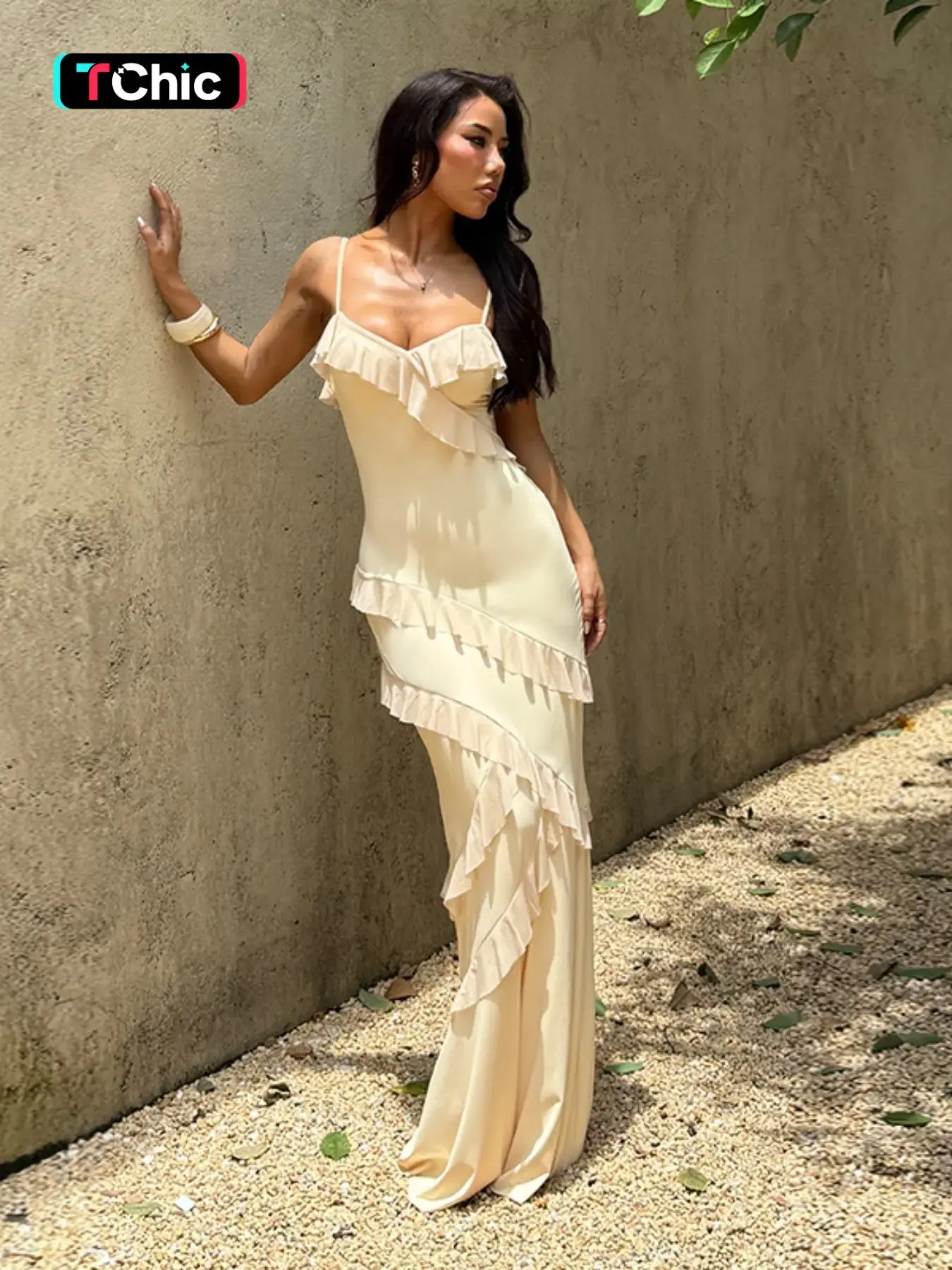 Ruffle Strap Cami Dress for Women, Elegant Summer Tiered A-Line Midi Dress, Perfect for Parties and Casual Outings - TikTok Shop Ruffle Strap Cami Dress for Women, Elegant Summer Tiered A-Line Midi Dress, Perfect for Parties and Casual Outings - TikTok Shop