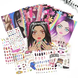 Nail Art Studio Sticker Book Kids Girls Fashion Manicure Dress Up Activity Book