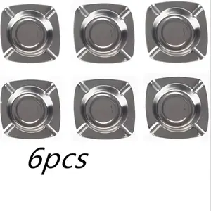 Fashion Stainless Steel Ashtray Set 6 12 Pieces Traditional Square Design Indoor Outdoor Use Sturdy Durable Desktop Ashtray for Home Patio Bar Hotel No Power Required