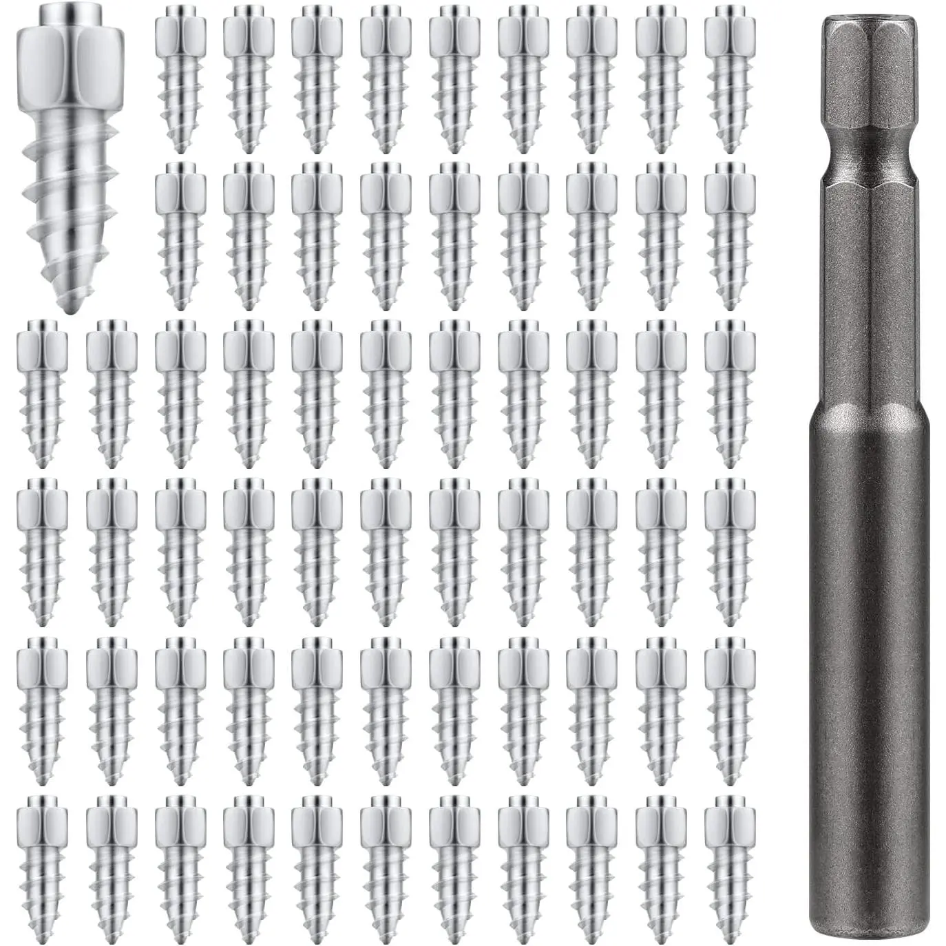 100 Pack 9mm Ice and Snow Tire Studs with Installation Tool for Car, Truck, Motorcycle, Bicycle, Boot, ATV, SUV & Auto Accessories Hardware Heavy Duty, 1 Piece Of Installation Tool, 2.3 Mm Tip Diameter
