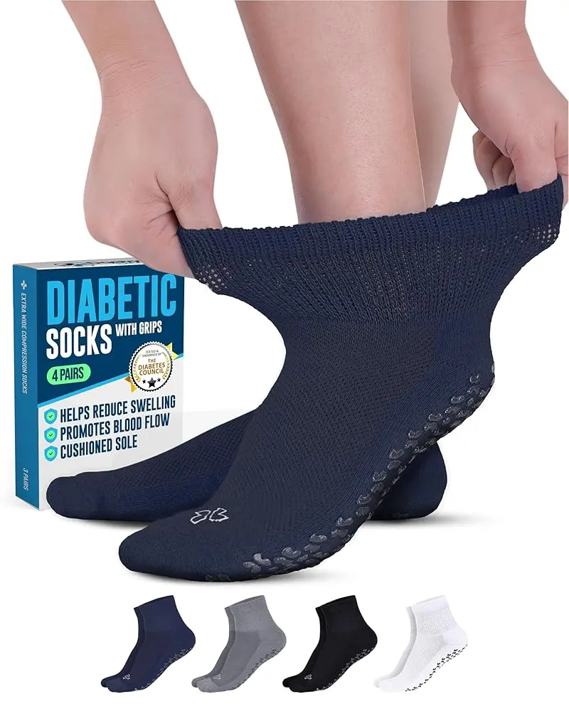 White/Black/Gray/Navy - 4 Pairs