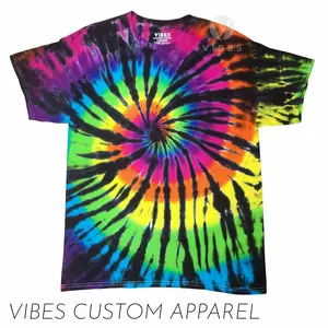 Retro Radiance Rainbow And Black Spiral Unisex Tie Dye T-Shirt