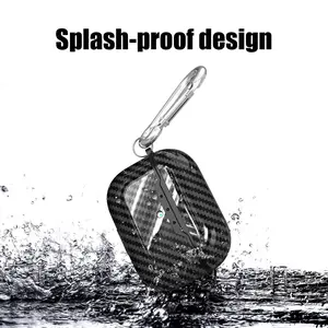 Carbon Fiber Pattern Cases For AirPods，Full Drop-resistant，Spalsh-proof Design，Protactive Case For AirPods 4 & AirPods Pro 1st/2nd/3rd Gen,Comes With A Hook