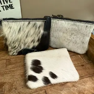 Cowhide coin pouches