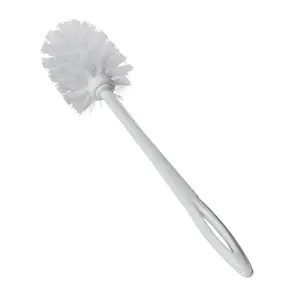 15" Toilet Brush, White, Toilet Bowl Brush for Bathroom, Professional/Janitorial Scrub Brush for Toilet