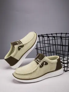 Men's Casual Patchwork Design Slip-on Loafers, Lightweight Breathable Comfortable Flat Shoes, Fashionable Shoes for Daily Wear, Footwear, Walking Shoes