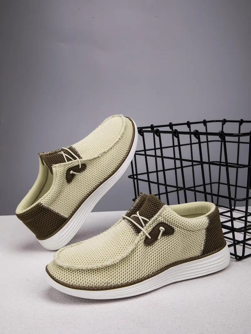 Men's Casual Patchwork Design Slip-on Loafers, Lightweight Breathable Comfortable Flat Shoes, Fashionable Shoes for Daily Wear, Footwear, Walking Shoes