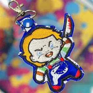 Chucky Chibi Inspired Embroidered Key Fob