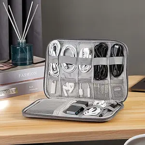 Multifunctional Digital Storage Bag Portable Electronic Accessories Pouch Travel Cable Organizer Case Multi Pocket Tech Gear Bag for Charger Memory Card USB Cable Earphone Travel Office Daily Organization