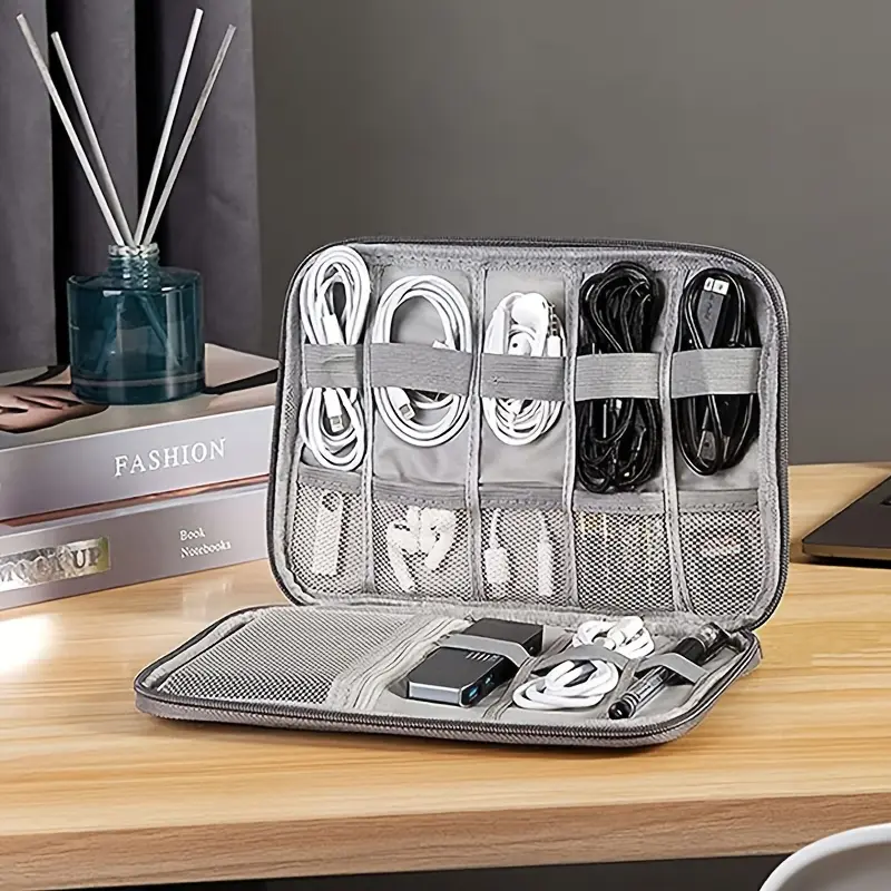 Multifunctional Digital Storage Bag Portable Electronic Accessories Pouch Travel Cable Organizer Case Multi Pocket Tech Gear Bag for Charger Memory Card USB Cable Earphone Travel Office Daily Organization Travel Pouches Travel Packing Pouch