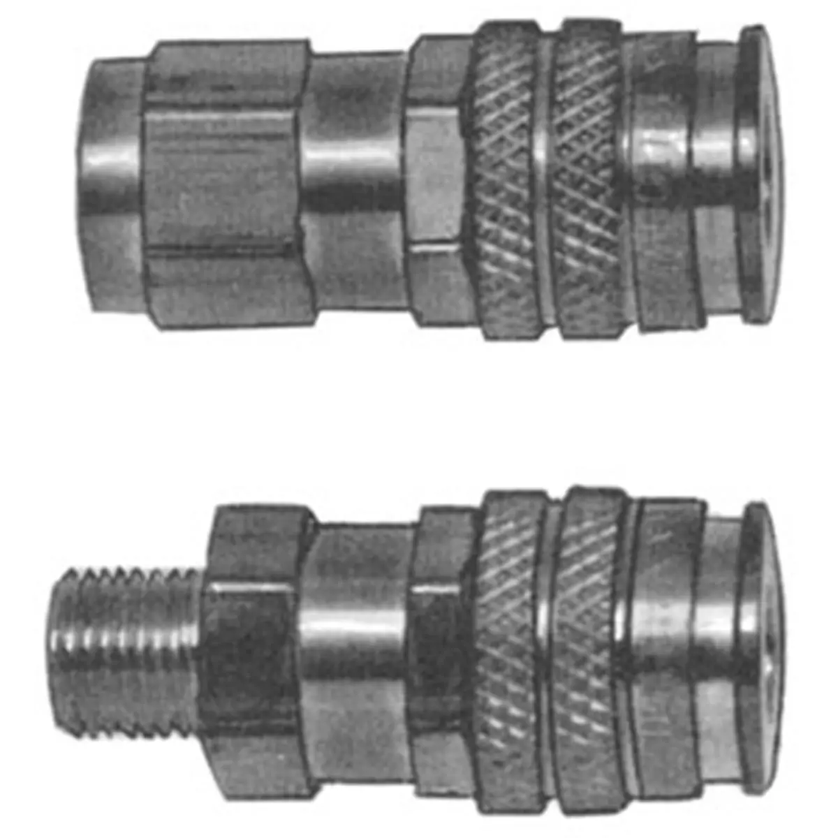 212 MAIN A-M and T-Style Push-Type Brass Coupler, Heavy-Duty 0.25 in. NPT Female Fitting with Drag Guard (Milton Industries S746 Amt-Style)