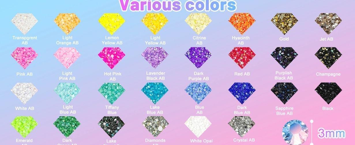 35000Pcs Jelly Rhinestones Bedazzling Kit, 30 Colors 3mm Flatback Rhinestones for Bedazzling with 4 Pcs B7000 Jewelry Glue & Tools，All-in-One Bedazzler Kit for Nail DIY Arts & Crafts Gifts