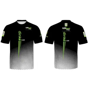 AIRfeet Dink On AIR - Pickleball Shirt.  Black Neon Green Summer Moisture Wicking UV Protection Polyester Sports Tee