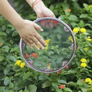 Handheld Tambourine, Professional Tambourine for Birthday Gifts, Musical Instrument for Home Party, Hand Percussion Supplies