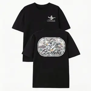 Burleb Camo Duck Graphic Short Sleeve T-Shirt – Vintage Hunting Style Tee, Soft Casual Fabric for Daily, Outdoor & Hunting-Themed Wear, Gift for Duck Hunters & Country Lifestyle Lovers