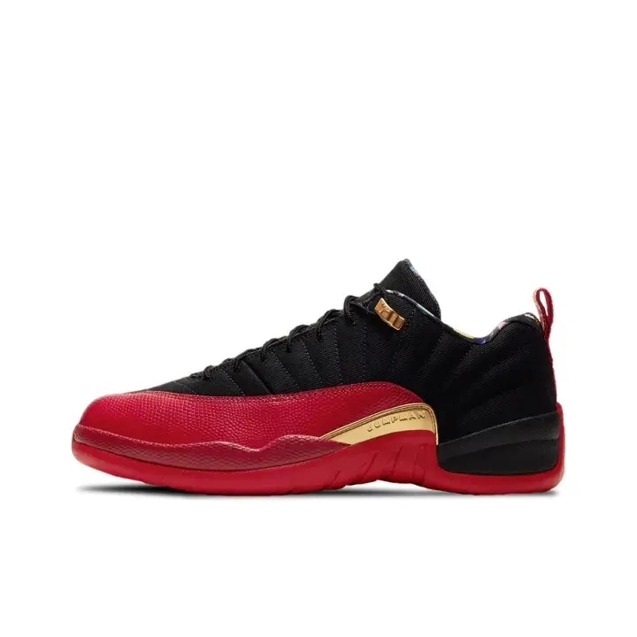 Low top fabric basketball sneakers black red gold plate woven mesh upper popular daily essential soft sole arch support breathable wide fit casual walking travel festival lightweight non slip tiktok viral unisex street footwear daily outdoor