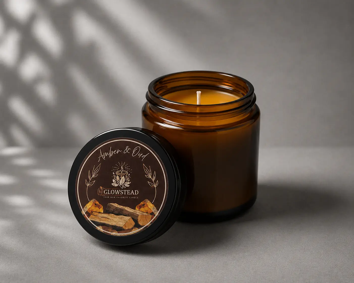 Amber & Oad Scented Candle- 4oz Single Wick | Hand-Poured Coconut & Beeswax