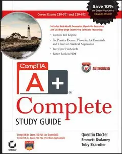USED-CompTIA A+ Complete Study Guide: Exams 220-701 (Essentials) and 220-702 (Practical Application) by Quentin Docter (Paperback)