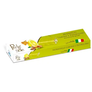 Perle di Sole Lemon & Pistachio Nougat Bar — White Chocolate Dipped (5.3 oz)