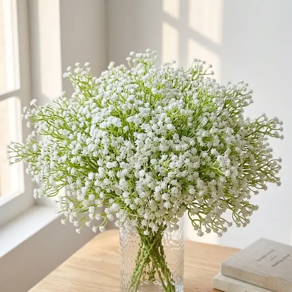 Serra Flora 50 PCS Artificial Baby's Breath Gypsophila Stems, White Decorative Faux Flower Bouquet for Wedding, Home Vase Arrangement & Table Centerpiece Decor