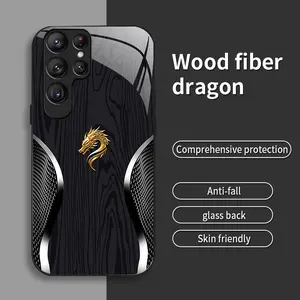 Suitable for [Galaxy S22 Ultra 5g] Personality, simple, luxurious, split dragon pattern, creative, business, high-end, drop-proof glass mobile phone case, affordable, drop-proof, anti-fingerprint-888