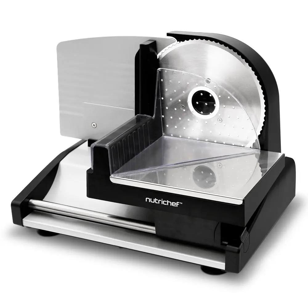 Electric Meat Slicer 200W – Stainless Steel Food Slicer with Adjustable 0–15mm Thickness, Non-Slip Suction Feet - Easy-Clean Kitchen Appliance for Meat, Cheese & Bread