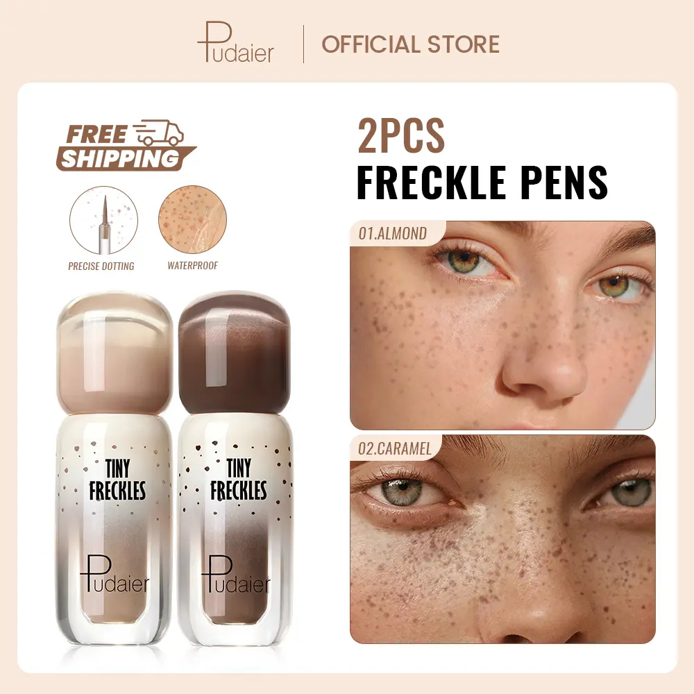 Pudaier Tiny Faux Freckles Pen - Ultra-Precise, Waterproof Makeup Tool for Natural-Looking Sunkissed Finish with Setting Effect