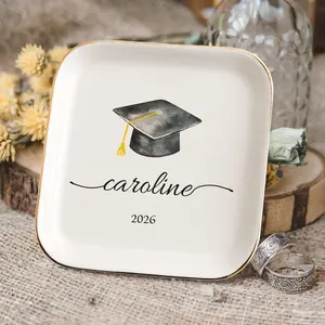 Personalized Graduation Ring Dish, Class of 2026, Ceramic Trinket Tray Gift, Gift for Friend, Graduation Gift For Her, Graduation Decorations 2026, Graduation Gift, Gifts for Girlfriend