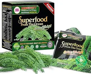 LONGEVITY Dehydrated Sea Grapes, 1.4 oz of (Pack of 2), Umibudo Green Caviar, Lato Seaweed | Enhance Health, Boosting Immune System, Valued Natural Gift From Sea (Original, 40g)