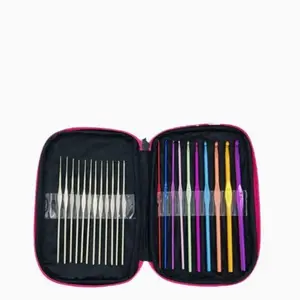 Crochet Hook Set, Ergonomic Knitting Needles, Yarn Kit with Storage Case, Crochet Accessories, Beginner & Experienced Use