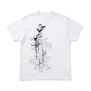 Gothic Bats Calligraphy Graphic T-Shirt | Y2K Emo Aesthetic Tee