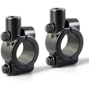 Mirrors Mounts 1" 25mm Handlebar Mirror Mount Holder Clamp Adaptor 8mm Thread For  ATV Scooter Black(Pack of 2)