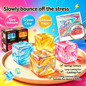 Crystal Quicksand Squishy Cube Toy – Slow Rising Sensory Fidget for Desk, School & Home