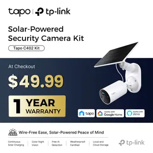 TP-Link & Tapo C402 Kit Solar-Powered Outdoor Security Camera,180-Day Battery OR Forever Solar!  | 1080P Color Night Vision | Free Person Detection | No Hub Needed | Alexa & Google Compatible  #SummerWins #DealsForYouDays