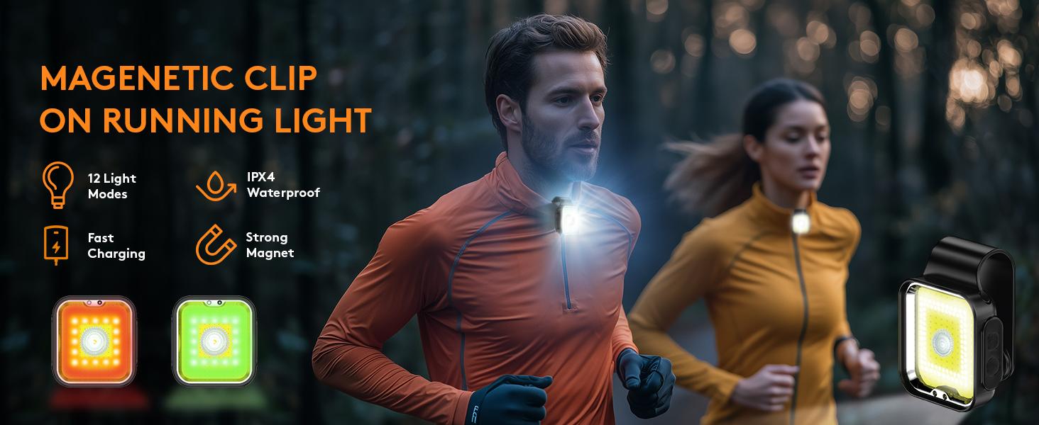 Hokolite Clip-On Running Light with 12 Lighting Modes, Motion Sensor, Rechargeable Battery,COB Red/Green, Outdoor Light Camping Running FIshing Hokolite Clip-On Running Light with 12 Lighting Modes, Motion Sensor, Rechargeable Battery,COB Red/Green, Outdoor Light Camping Running FIshing