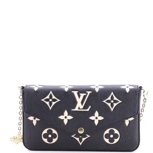 Pre-owned Louis Vuitton material Messenger Bags Felicie Pochette Bicolor Monogram Empreinte Giant by Rebag