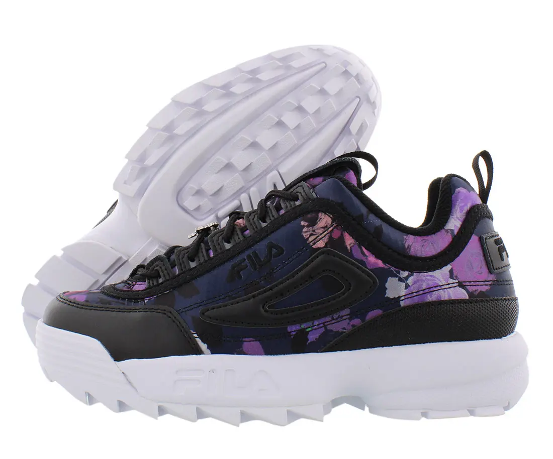 FILA Women's Disruptor II Midnight Garden Athletic Sneaker with Chunky Platform Sole, Closed-Toe Fashion Footwear, Casual, Sports Shoes, Cute Women's Sneaker