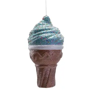 Large Blue Ice Cream Cone Ornament | 16 Inch Oversized Foam Décor