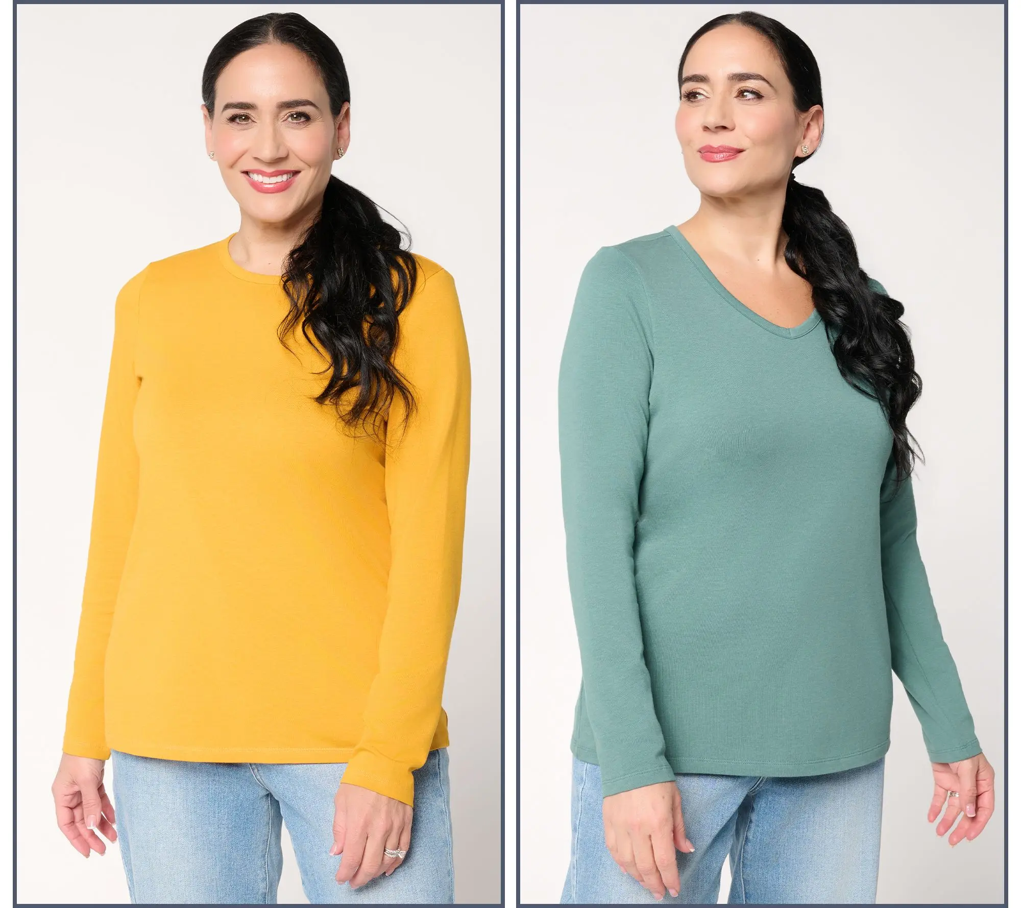 Denim & Co. Essentials Favorite Jersey 2 Pack Variety Tops