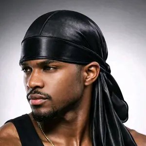 Smooth Satin Durag for Men Wave Cap Head Wrap Breathable Comfortable Premium Silky Durag for Maximum Compression 360 Waves Durable Stitching One Size Fits Most Satin Material
