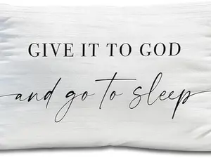 Give It to God and Go to Sleep, Decorative Pillows Covers for Bed, Throw Pillows Cover for Bed,12x20 Pillow Cover,Decorative Bed Pillows for Bedroom Room(12x20, White)
