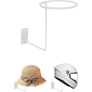 White Wall Mount Hat & Wig Display Stand - 21-Inch Mannequin  for Hats, Wigs, Caps, and  Storage (Single)