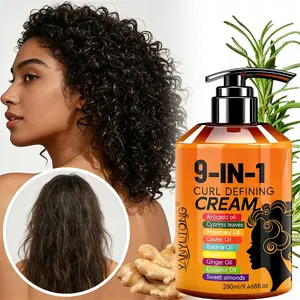 280ml Universal Curl Cream for All Textures - 9 Nourishing Oils Including Argan, Batana, Ginger & Rosemary Provide Frizz Control, Shape Memory & Brilliant Shine Without Weighing Hair Down