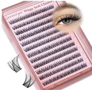 Medium Lash Clusters Short Wispy C Curl Eyelash Clusters 10MM Individual Eyelashes Natural Cluster Eyelash Extensions Natural Looking Cluster Lashes by Geeneiya (C Curl,10MM)