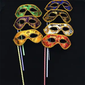 Hand Held Masquerade Mask Women Mystique Sequin Half Face Mask Elegant Party Accessory Carnival Celebration Disguise Gear