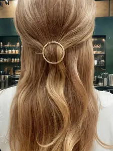 Retro Simple Round Side Clips Set, Geometric Design Hairpins for Stylish Updos & Everyday Wear, Durable Metal Material