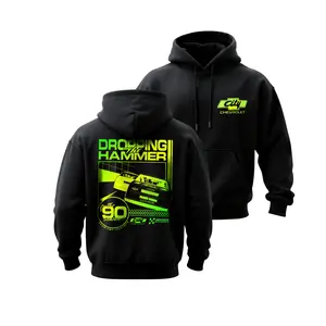 Che.vi City Hoodie, Dropping Hammer Hoodie, Black Pullover Sweatshirt, Racing Shirts, Retro Vintage Unique Racing Style Clothing, Unisex, Full Sizes Full Colors