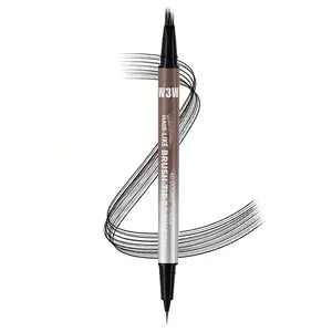 2-in-1 Brow Pen Dual-Ended 4D Liquid Brow Pen Waterproof Sweatproof Smudge-Proof Realistic Hair Fine Tip 24H Long Wear Beginner Natural Makeup Starter Tool